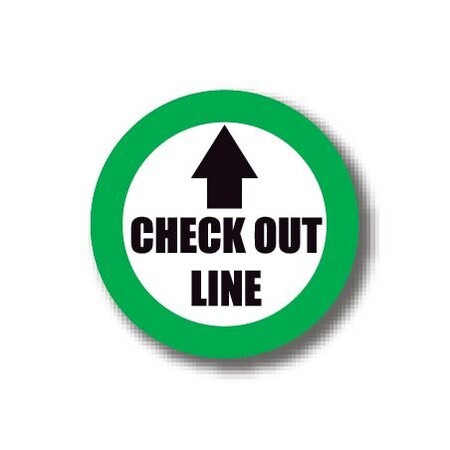 Ergomat 12in CIRCLE SIGNS - Check Out Line DSV-SIGN 144 #1513 -UEN